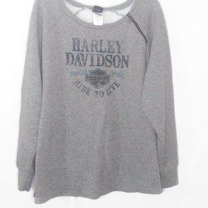 Harley Davidson Zip Shoulder Sweatshirt. 1X.